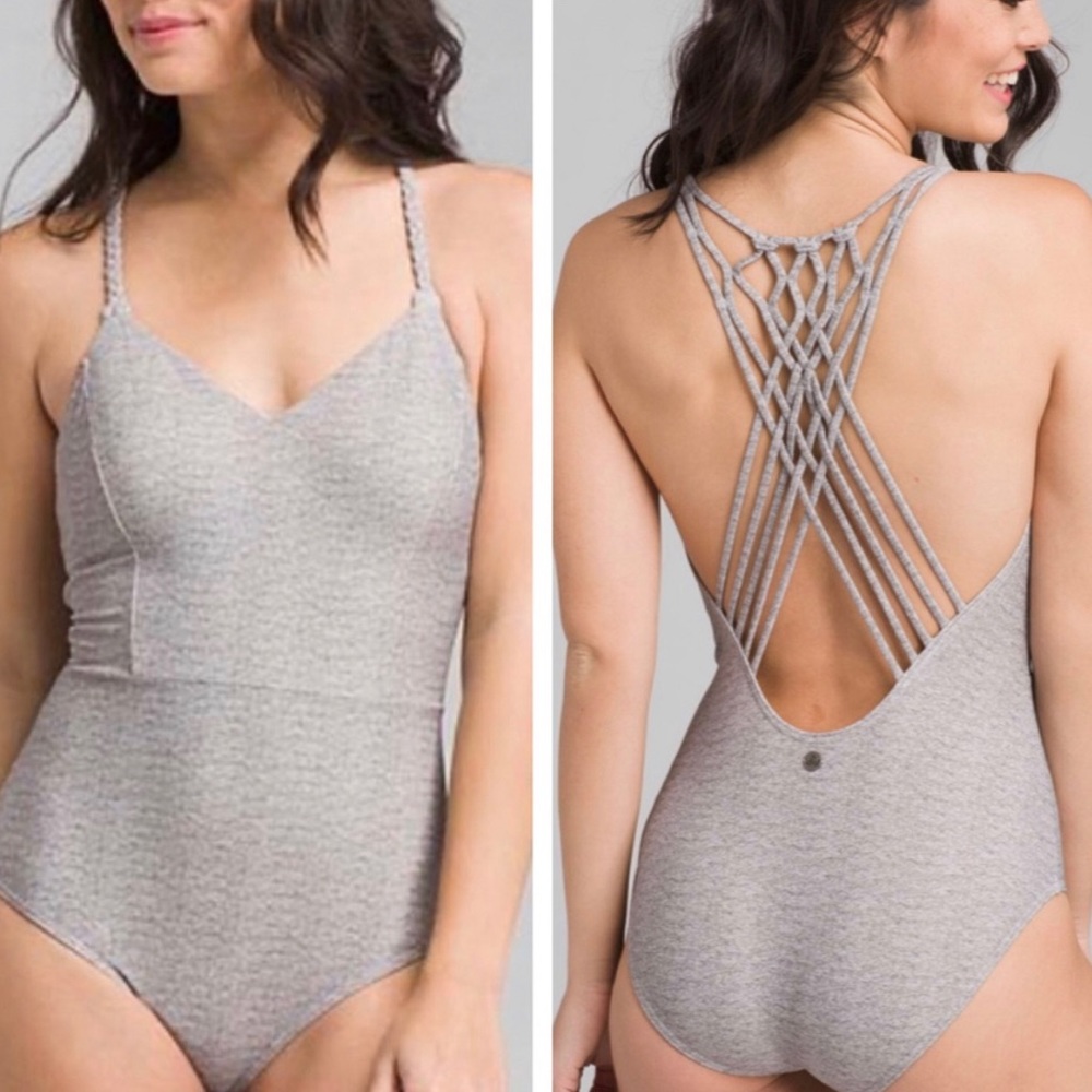 PrAna Talula One Piece Swimsuit in Heathered Grey